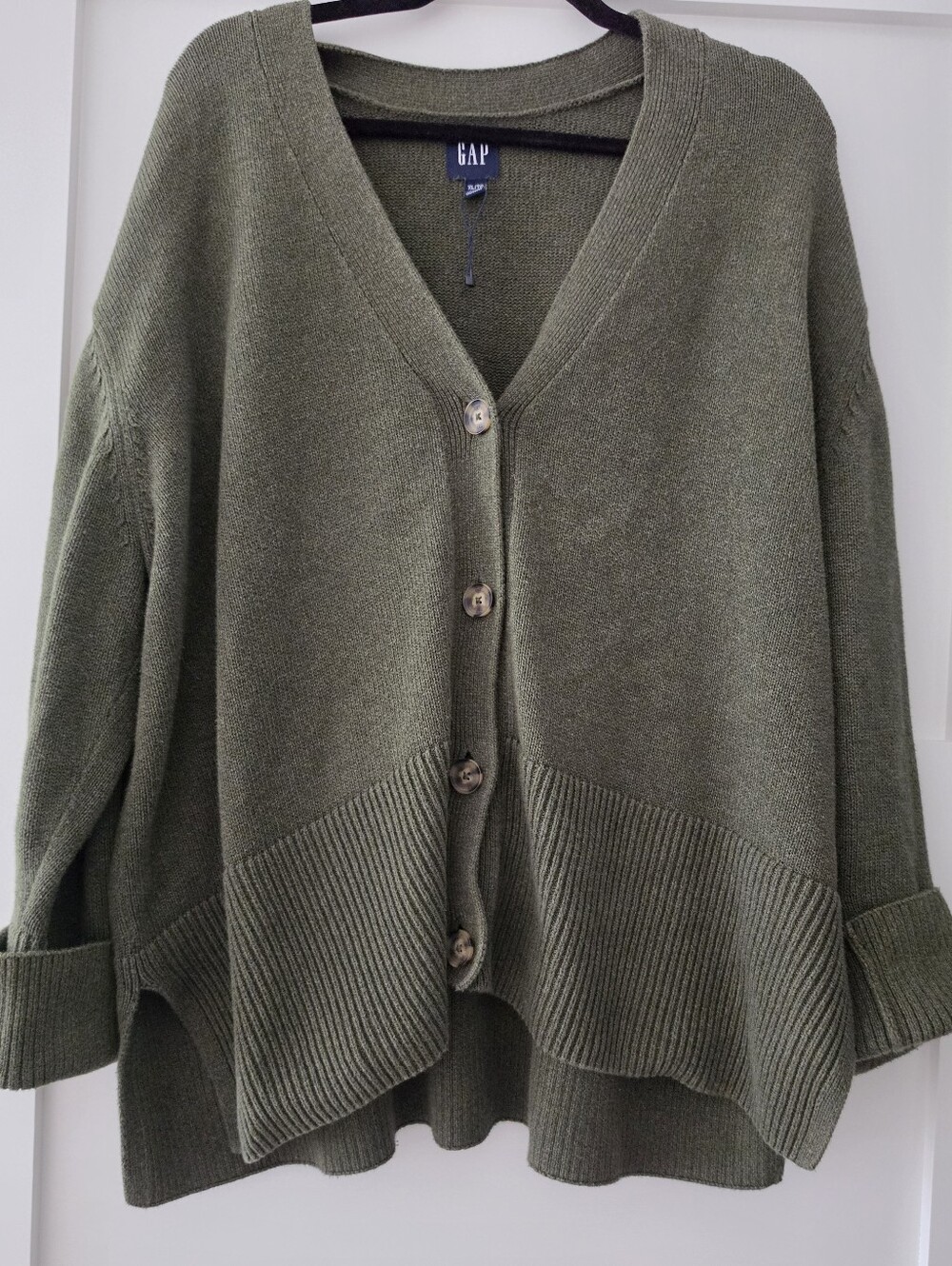 GAP Olive Green V-Neck Button Front Cardigan